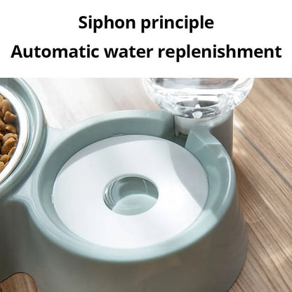 Pet Dog Cat Bowl Fountain Automatic Food Water Feeder Container