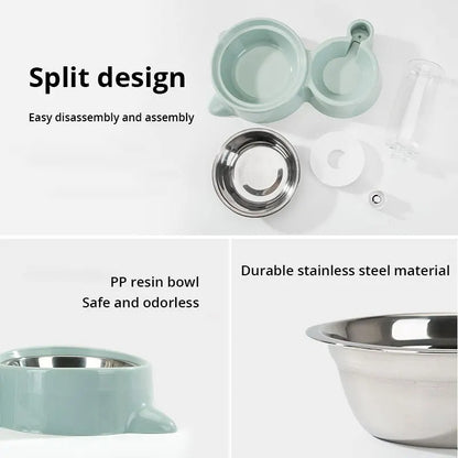 Pet Dog Cat Bowl Fountain Automatic Food Water Feeder Container